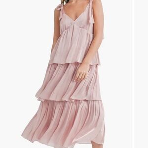 Tie Strap Tiered Midi Dress